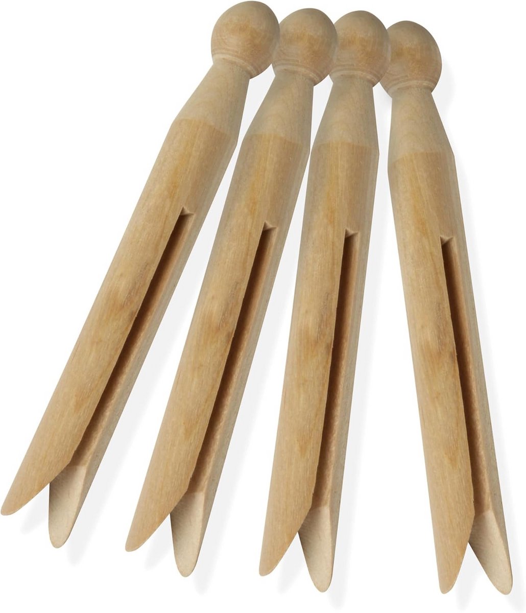 Houten Wasknijpers Traditioneel Set van 100 Stuks Natuurlijk