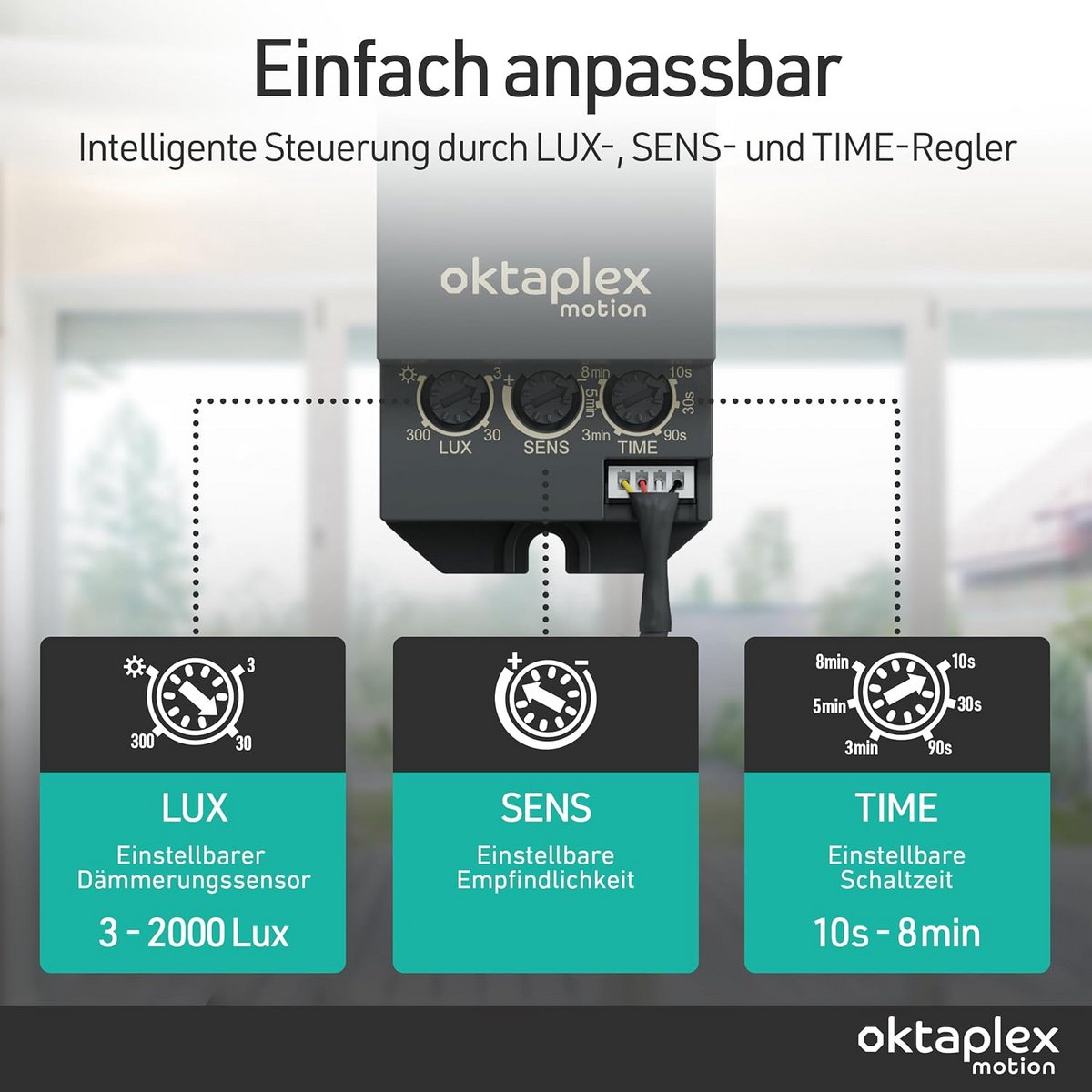Set van 2 Buiten Bewegingsmelder 360 Graden IP65 Infrarood Sensor - Wit