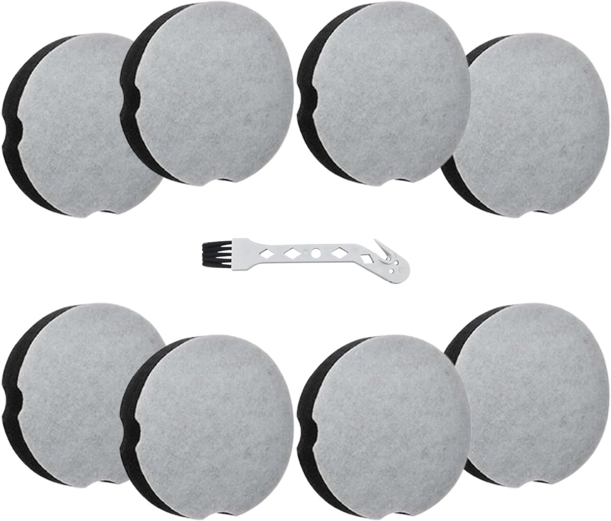 8 stuks stofzuiger filter katoen - geschikt voor Bissell onderdeelnummer 1604896 / 160-4896 - met reinigingsborstel - HEPA filter - 11*11*2.1cm - zwart