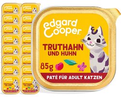 Graanvrije Natuurlijke Nat Cat Food voor Volwassen Steriele Katten, Kalkoen & Kip, 16 x 85g