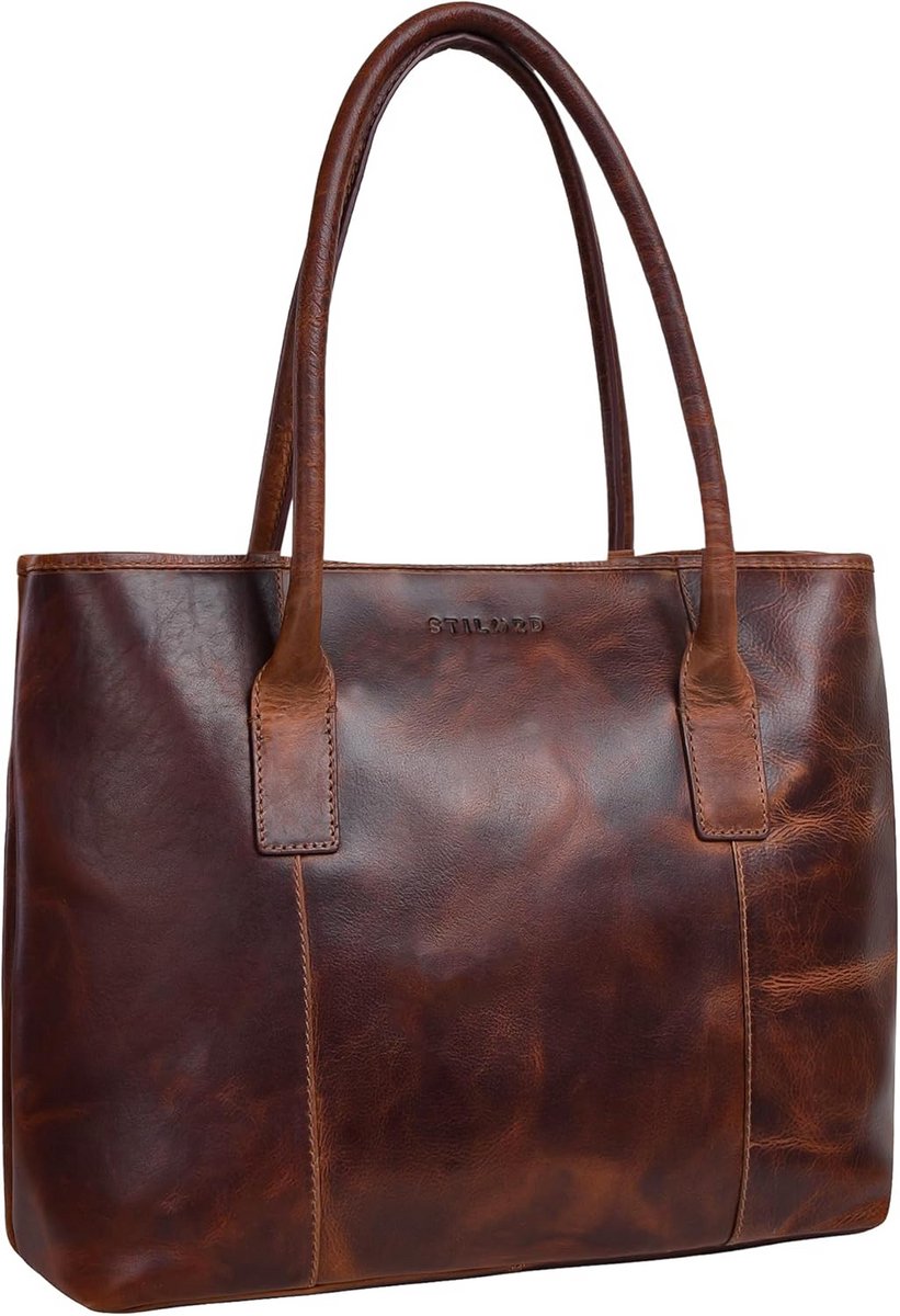 Grote Leren Schoudertas 15.6 Inch Laptop Tas Dames Zaken