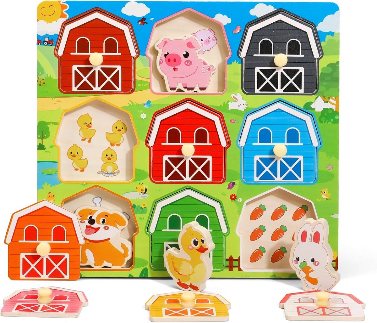 Houten Dieren Puzzel voor Peuters Vanaf 1 Jaar Montessori Motoriek Speelgoed Sorteerspel