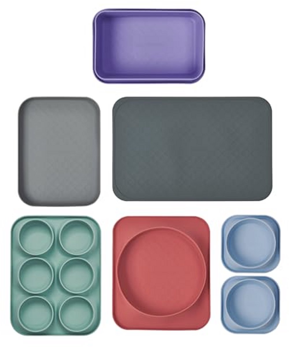 Silicone Bakvorm Set - 7-delig, Niet-giftig, Vaatwasser- en Ovenbestendig