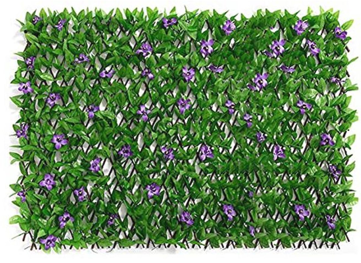 Uitbreidbaar privacyscherm van kunstmatige klimop voor tuin en balkon - Decoratief hekwerk