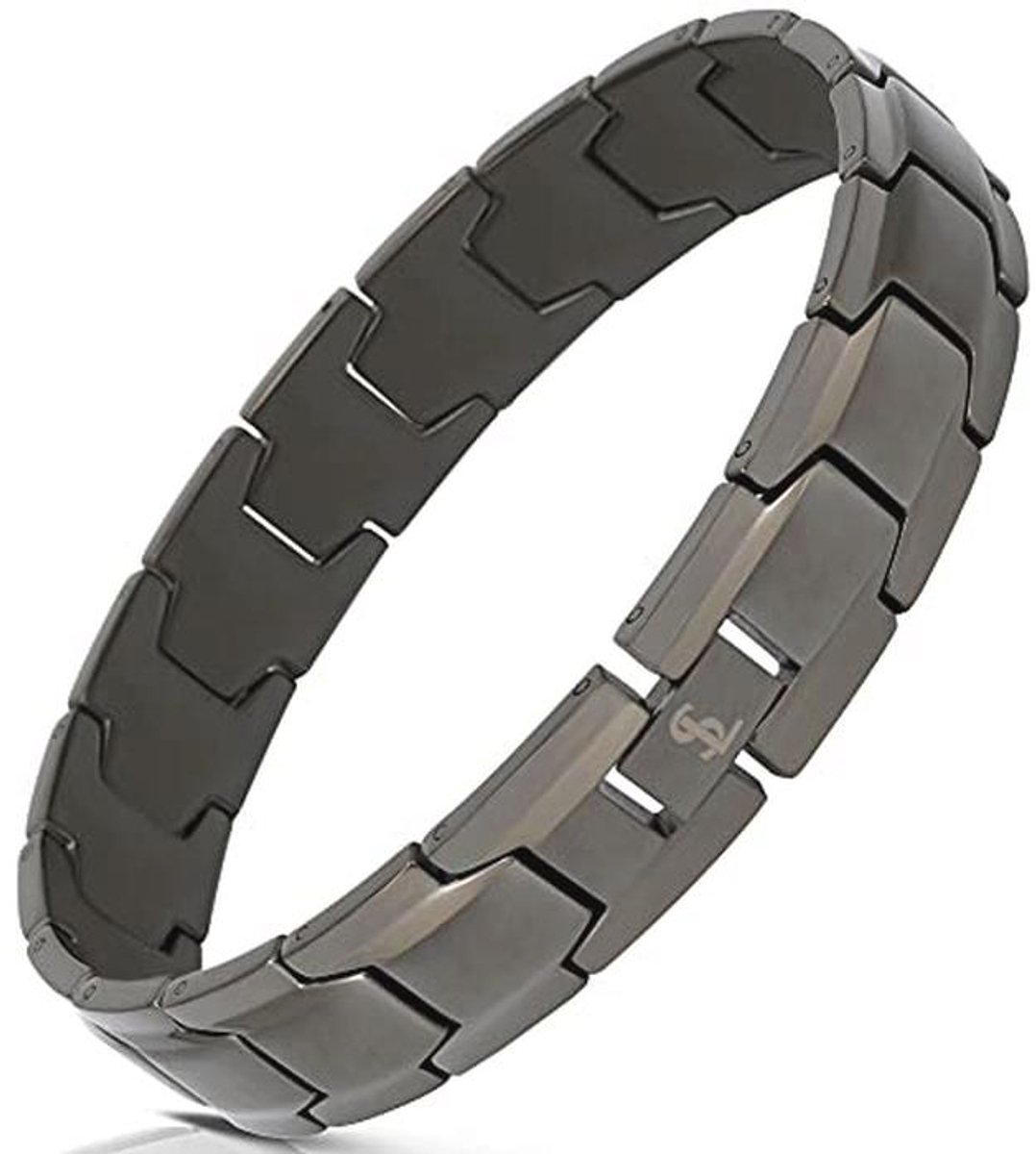 Elegante herenarmband van chirurgisch staal - verstelbare armband met brede schakels - 4 kleuren beschikbaar