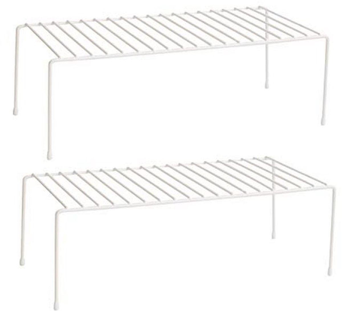 Keukenkast Organisator - Metaal Draadrek voor Kasten en Aanrechtbladen - Wit (Pack van 2)
