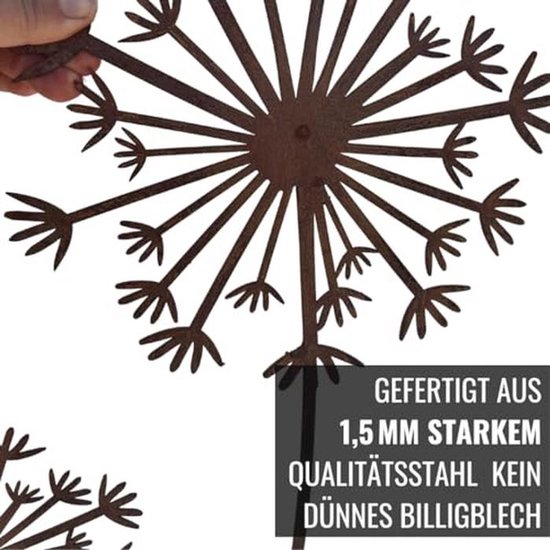 XXL Metaal Paardenbloem Tuinsteker - Groot Tuinfiguur Voor Binnen en Buiten — afbeelding 4