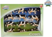 Ensemble de vaches panachées noir globe pour enfants debout et couché