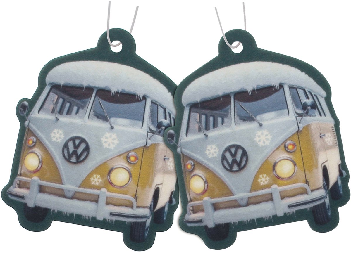 BRISA VW Collection - VW T1 Bulli Bus luchtverfrisser Volkswagen gelicentieerd voor auto/motorvoertuigen & thuis (kerstgeuren, Set van 2)