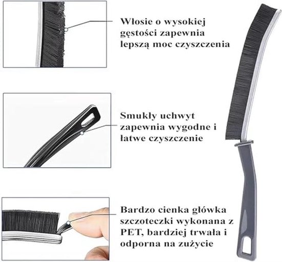 Voegenborstel Set - Nadenborstel Handvat - Dieptereiniging Tegels - Harde PET-Haren - 3 Stuks - Zwart Zilver — afbeelding 5