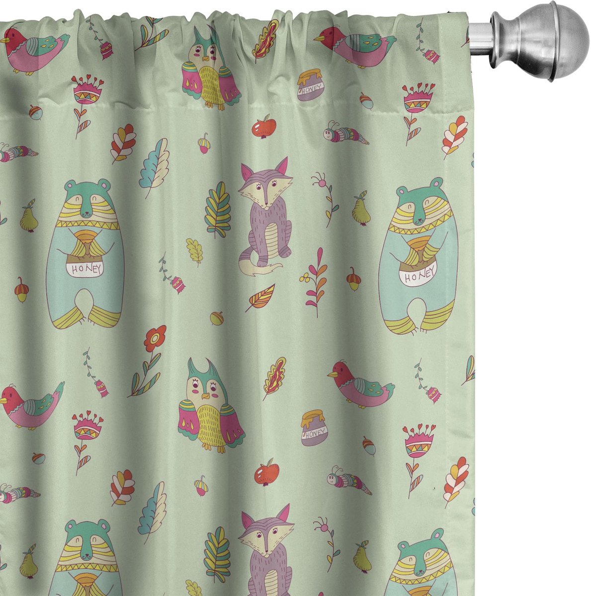 ABAKUHAUS Kinderkamer gordijnen – set van 2, 75x175 cm, microvezel