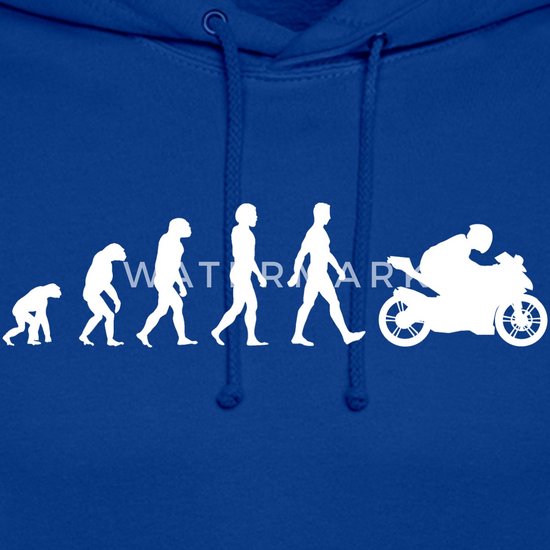Motorrijder Evolutie Met Sportieve Biker Hoodie Unisex