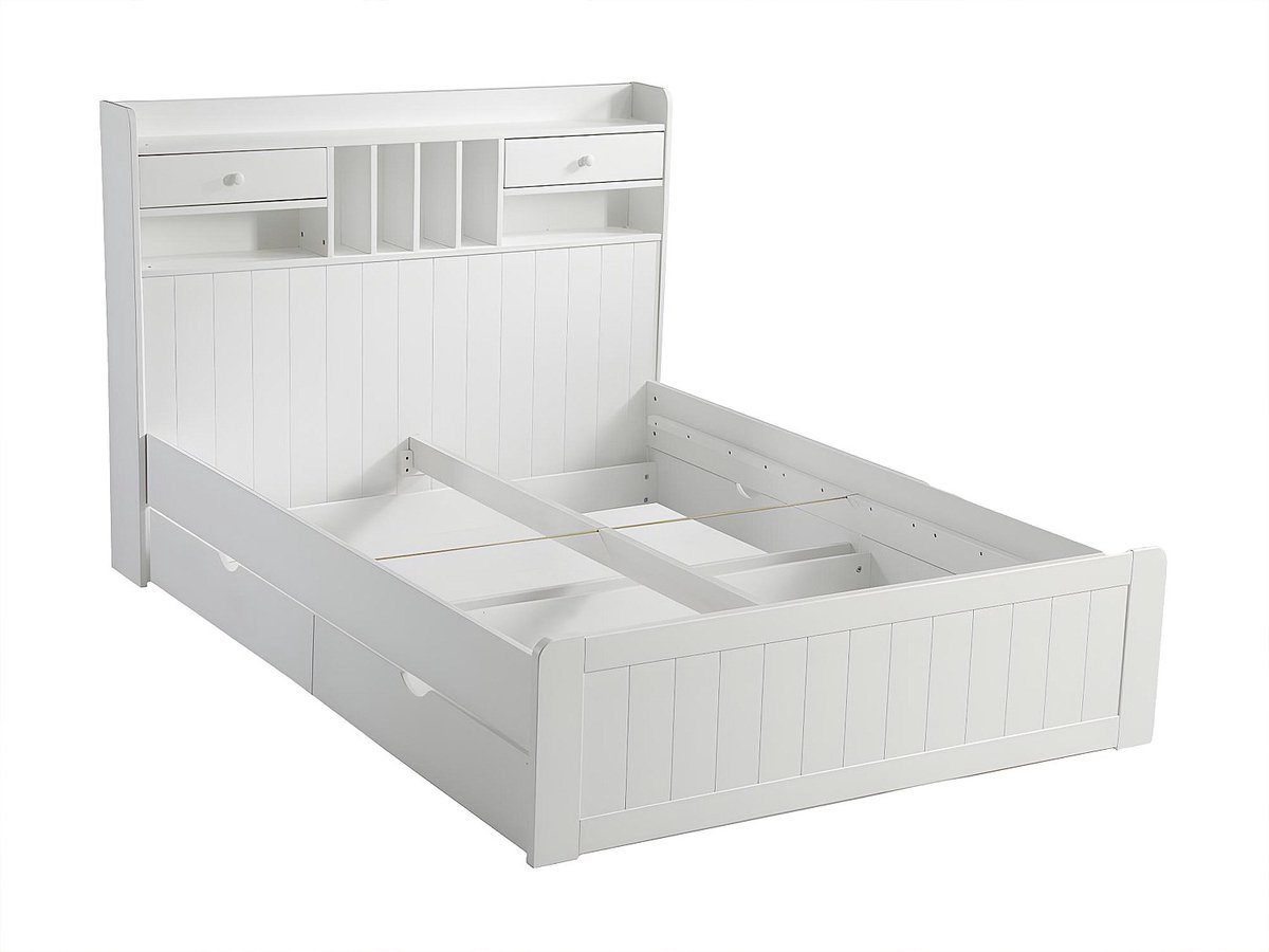 Vente-unique Bedframe hout wit 140 x 190 cm