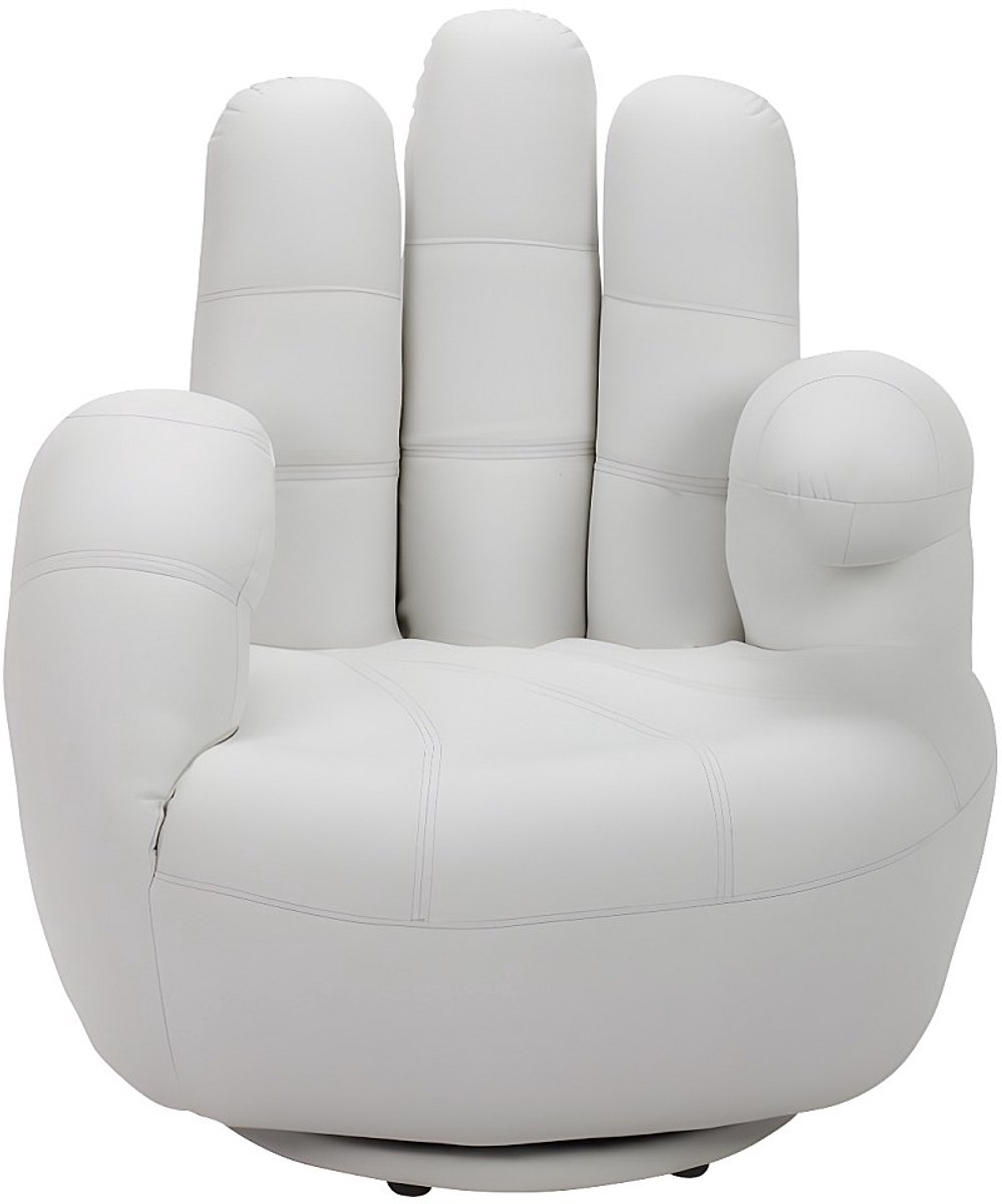 Vente-unique Draaiende fauteuil CATCHY van kunstleer - wit