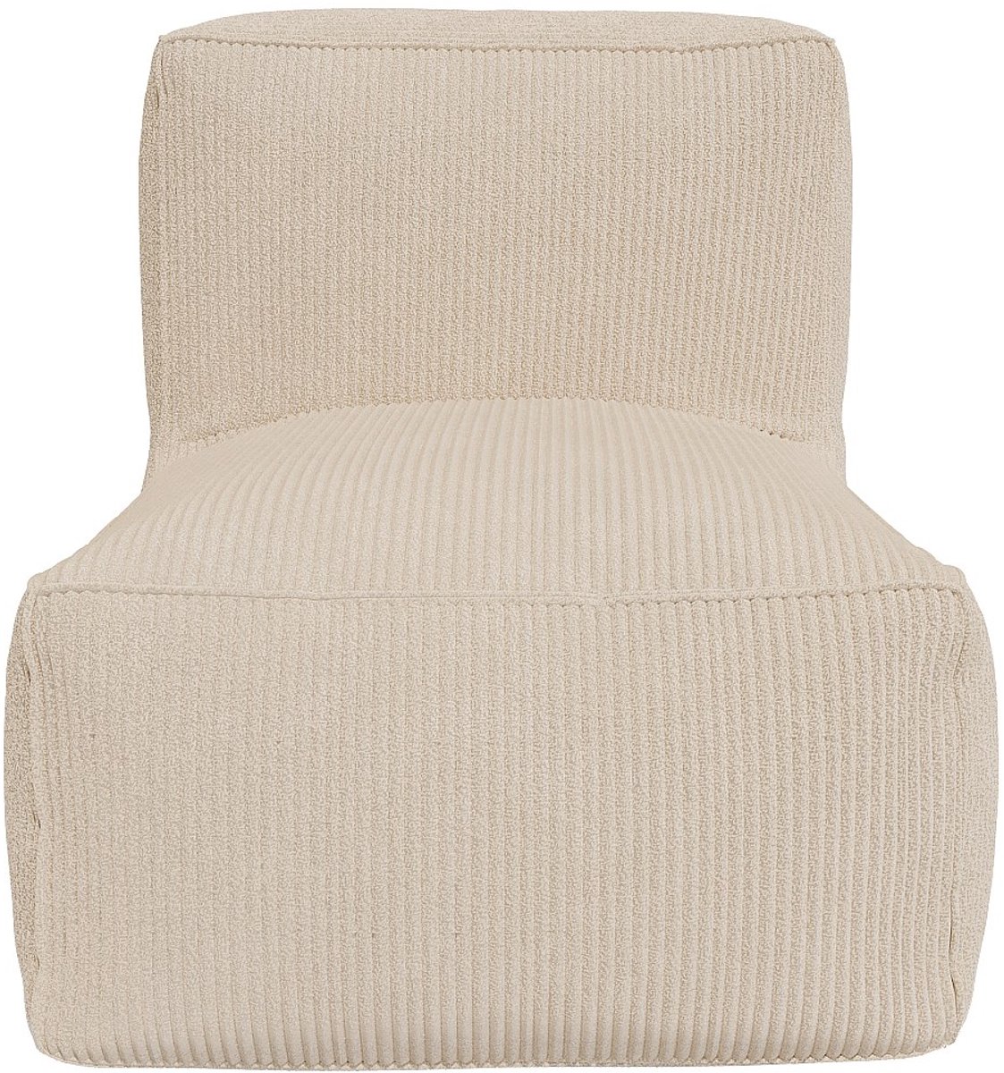 Vente-unique Fauteuil van beige ribfluweel NOUMARA