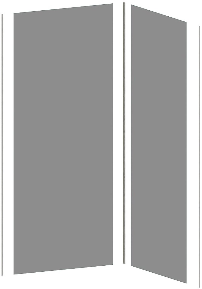 Vente-unique Set van twee douchewandpanelen inclusief profielen- L90 x L120 x H210 cm L 12