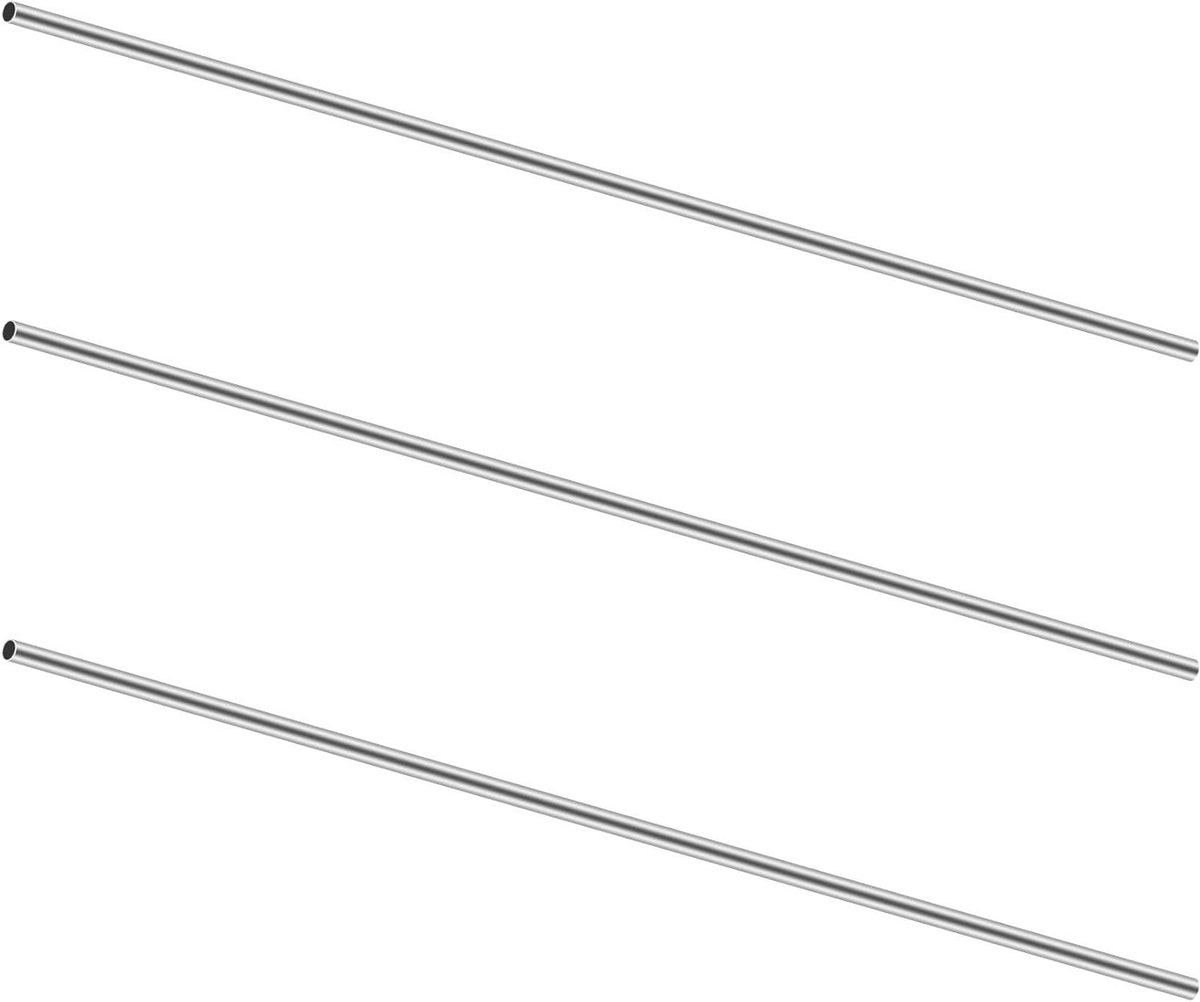Cosensi - Roestvrijstalen ronde buizen 4 mm x 0,2 mm x 150 mm (3 stuks) - Metaalbuis voor doe-het-zelf ambachten