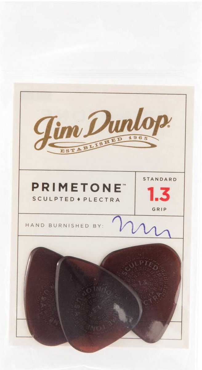 Dunlop Primetone Standard Grip Pick 1.30mm plectrumset (12 stuks)