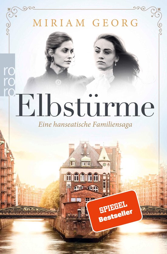 Boekcover van Elbstürme, met twee vrouwen en een gebouw in Hamburg. Spiegel Bestseller.