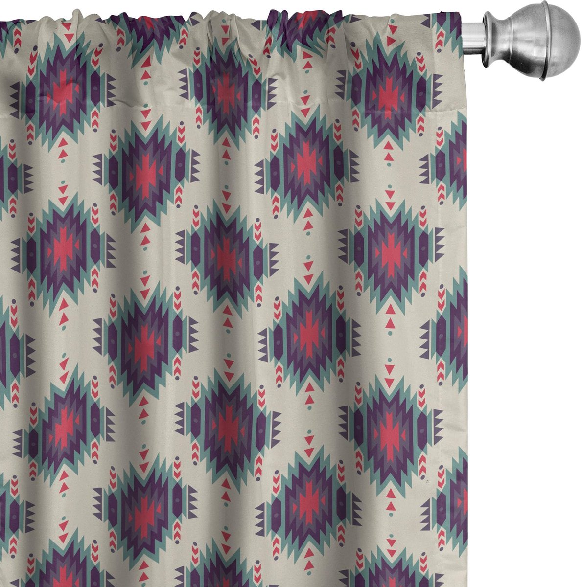 ABAKUHAUS Ikat Voorhangen – 2x75x225 cm – Mikrofaser, Meerkleurig Mehrfarbig