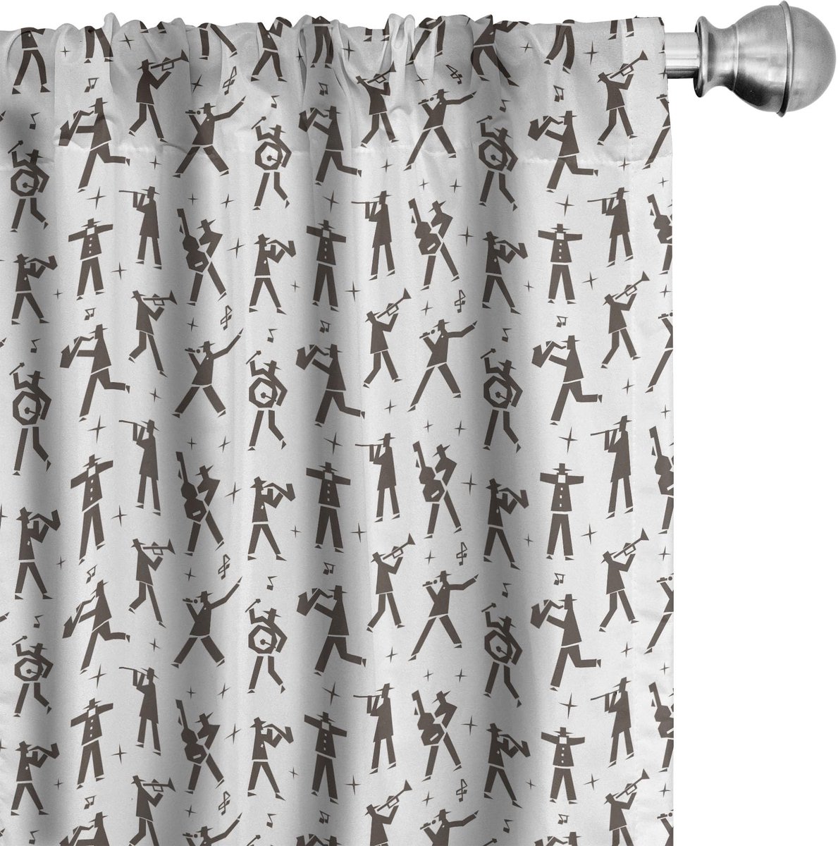 ABAKUHAUS Jazz Voorhangen – 2x75x175 cm – microvezel – halfdonker Dunkler Taupe Weiß