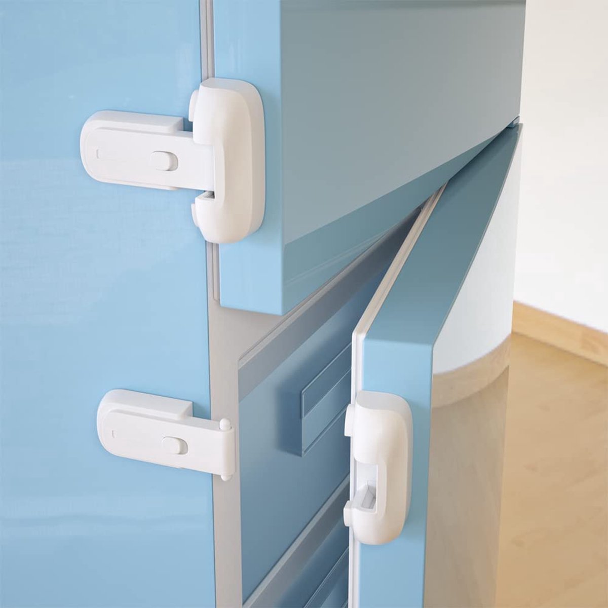 Stunq® Veiligheidsluitset voor Koelkasten - Dubbele Sluiting Wit - Kindvriendelijk Ontwerp
