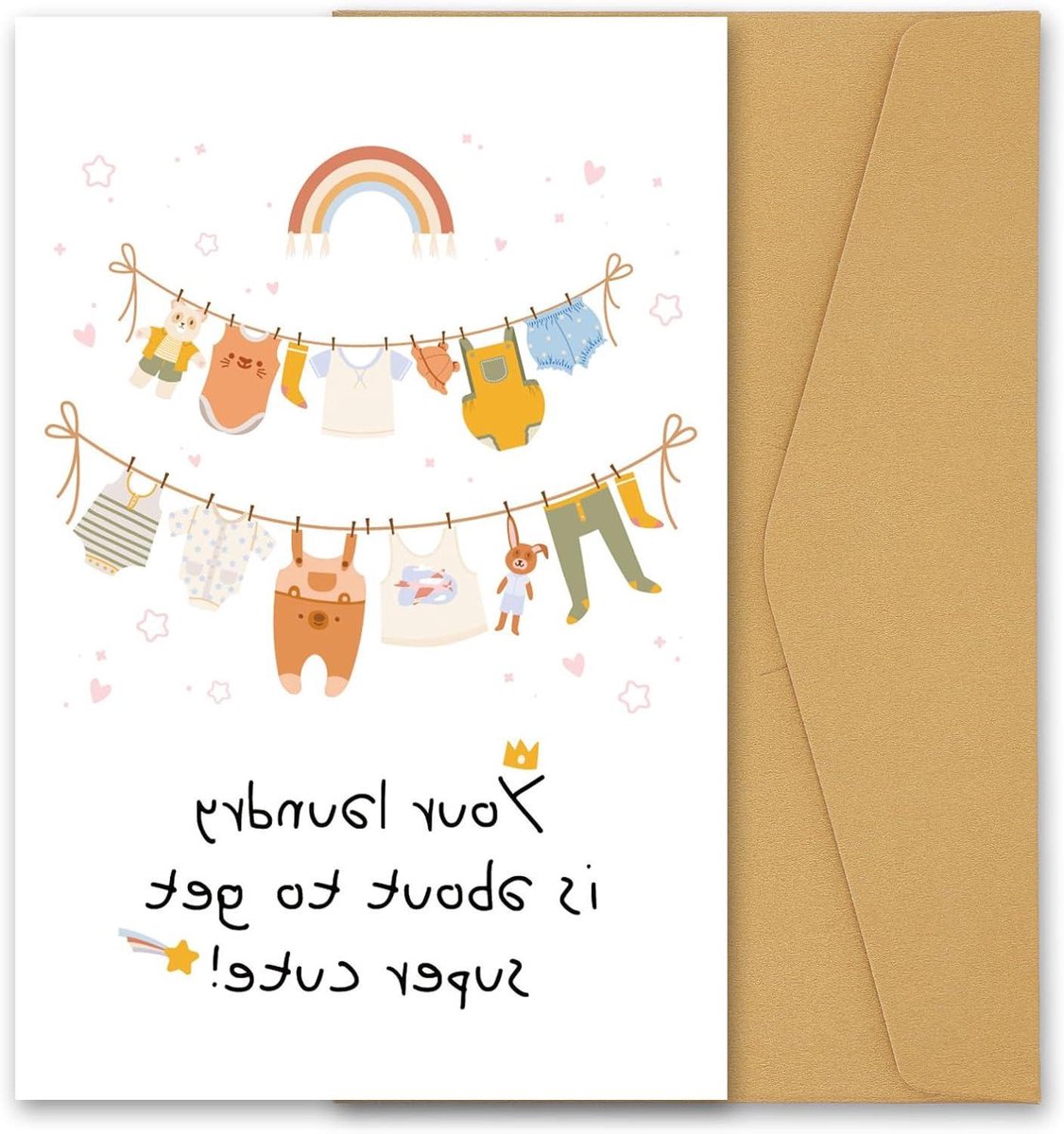 Grappige Babyshowerkaart voor Nieuwe Ouders - Gefeliciteerd met Jullie Babygeluk! Leuke Nieuwe Babykaart - Schattig Babycadeau - Originele Pasgeboren Kaart (Stijl 1)