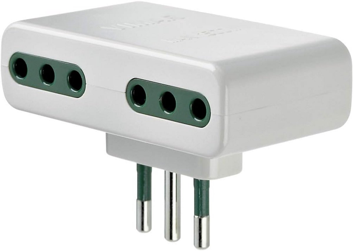 Vierweg stekkerdoos wit met 4 geaarde stopcontacten