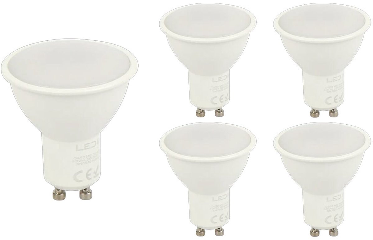 LED line LED Spot GU10 - 7W (vervangt 40W) - 600lm - Ø50mm - 230V - Energiezuinig - 5 stuks
