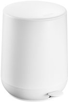 HÜSQ Skändi Prullenbak 5 Liter - Soft-close Pedaalemmer - kleine witte Vuilnisbak voor Toilet of Badkamer - Afvalbakje - wit