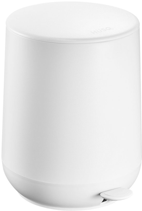 HÜSQ Skändi Prullenbak 5 Liter - Soft-close Pedaalemmer - kleine witte Vuilnisbak voor Toilet of Badkamer - Afvalbakje - wit
