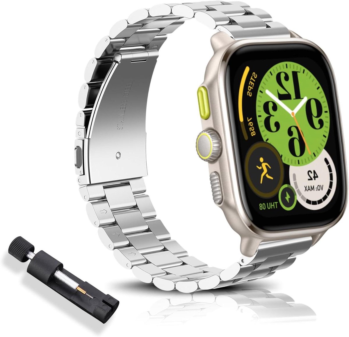 Cosensi - Reservearmband voor horloge - 20mm roestvrijstalen band voor verschillende Amazfit modellen