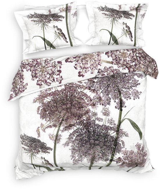Heckettlane Adel Dekbedovertrek - Lits-Jumeaux XL - Extra Breed - Dekbedovertrek van 100% Katoen-Satijn - 260x200-220 cm - Off-White