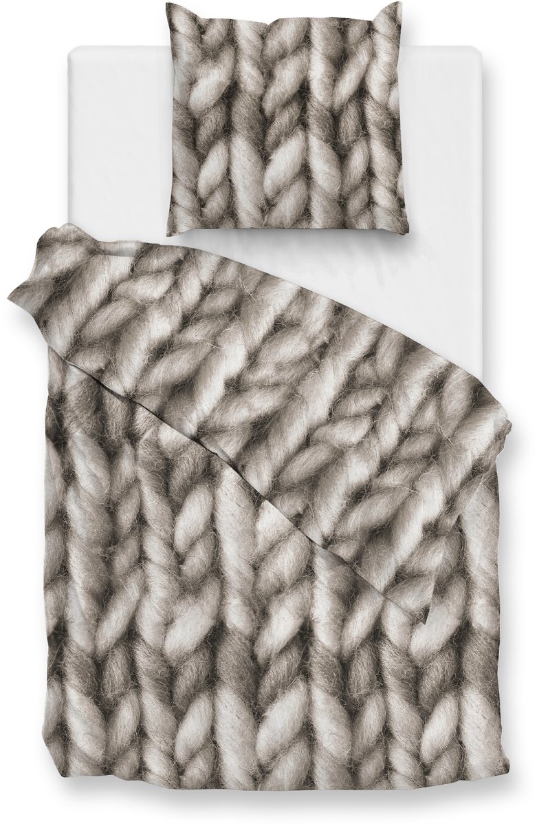 Zohome Merino Dekbedovertrek - Eenpersoons - Flanel - 140x200-220cm - Naturel
