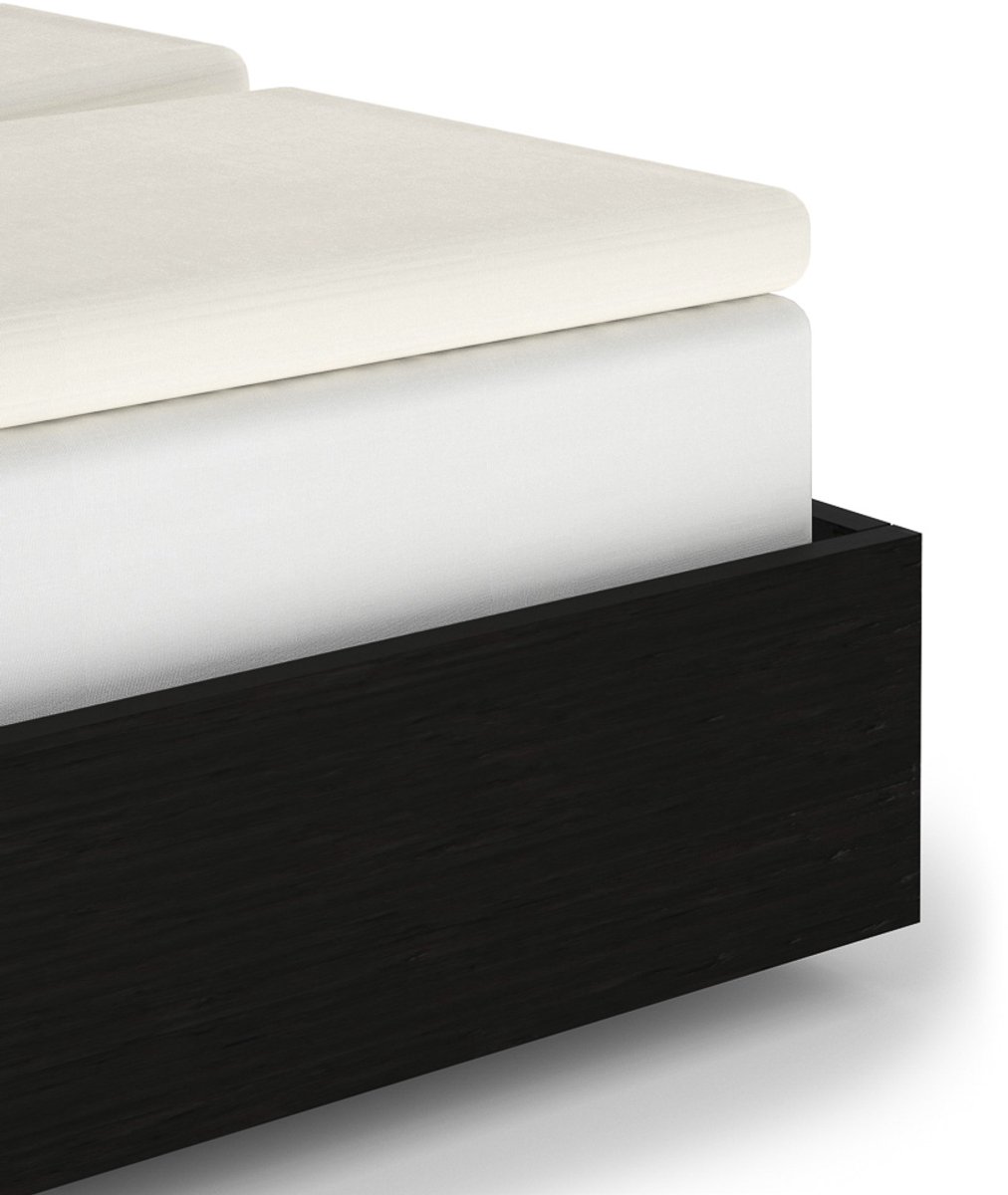 Heckettlane Hoeslaken Elementi-Split-Topper - Onderlaken voor Tweepersoonsbed - 180x210-220 cm - 100% Katoen-Satijn - Off-White
