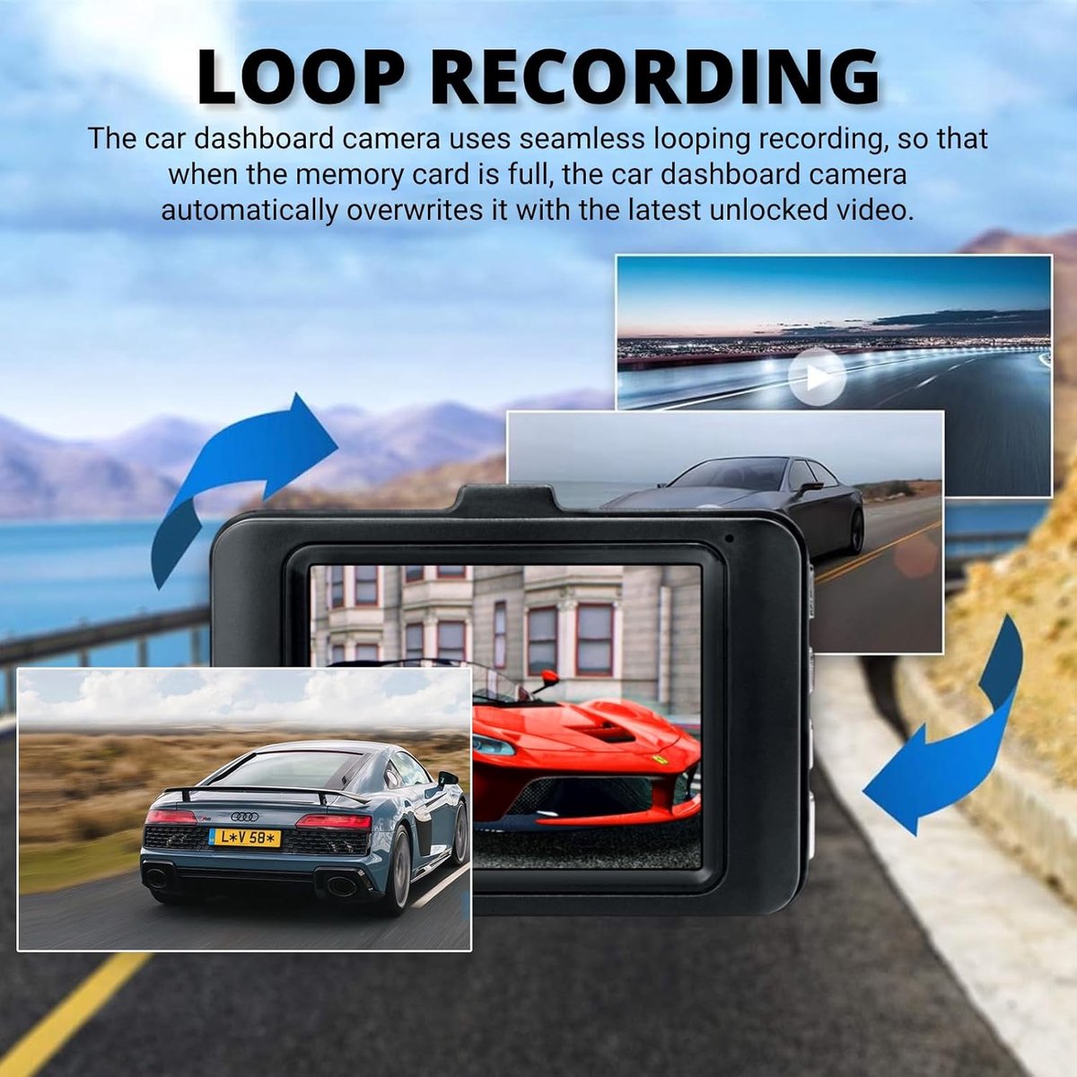 Auto DVR Dashcam 1080P Full HD Loop Recording Bewegingsdetectie Dashboard Camera voor Auto – foto 3