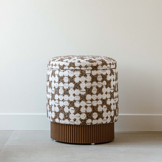Foto: Indore home saar poef ottomaans opbergruimte bruin beige