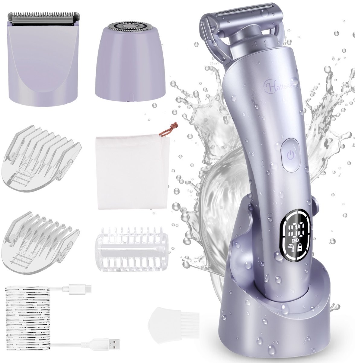 Hatteker 3-in-1 Ladyshave voor Vrouwen - Paarse thumbnail 2