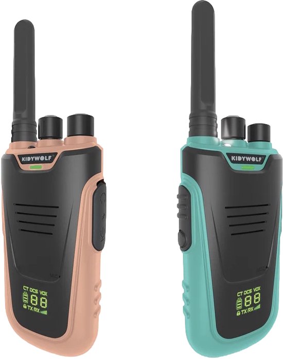 TechSide TS-T3 Go PMR446 walkietalkie/portofoon – 16 kanalen, bereik 10 km, USB-C opladen, met oplaadbare batterijen, LED-zaklamp, set van 2 stuks