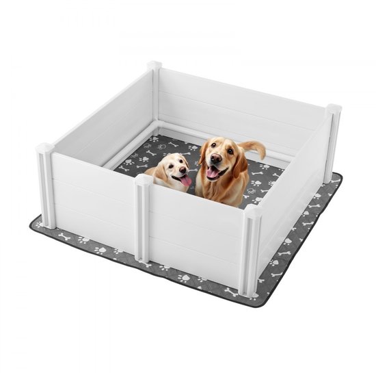 BingoPaw Houten Hondenwerbox - Grote Puppyren Van Gehard Glas Voor Binnen Veilige Werbox Voor Huisdieren Met Beschermende Rand En Waterdichte Onderlegger H 60 Cm X B 120 Cm X D 118 Cm BingoPaw Houten Hondenwerbox - Grote Puppyren Van Gehard Glas Voor Binnen Veilige Werbox Voor Huisdieren Met Beschermende Rand En Waterdichte Onderlegger H 60 Cm X B 120 Cm X D 118 Cm