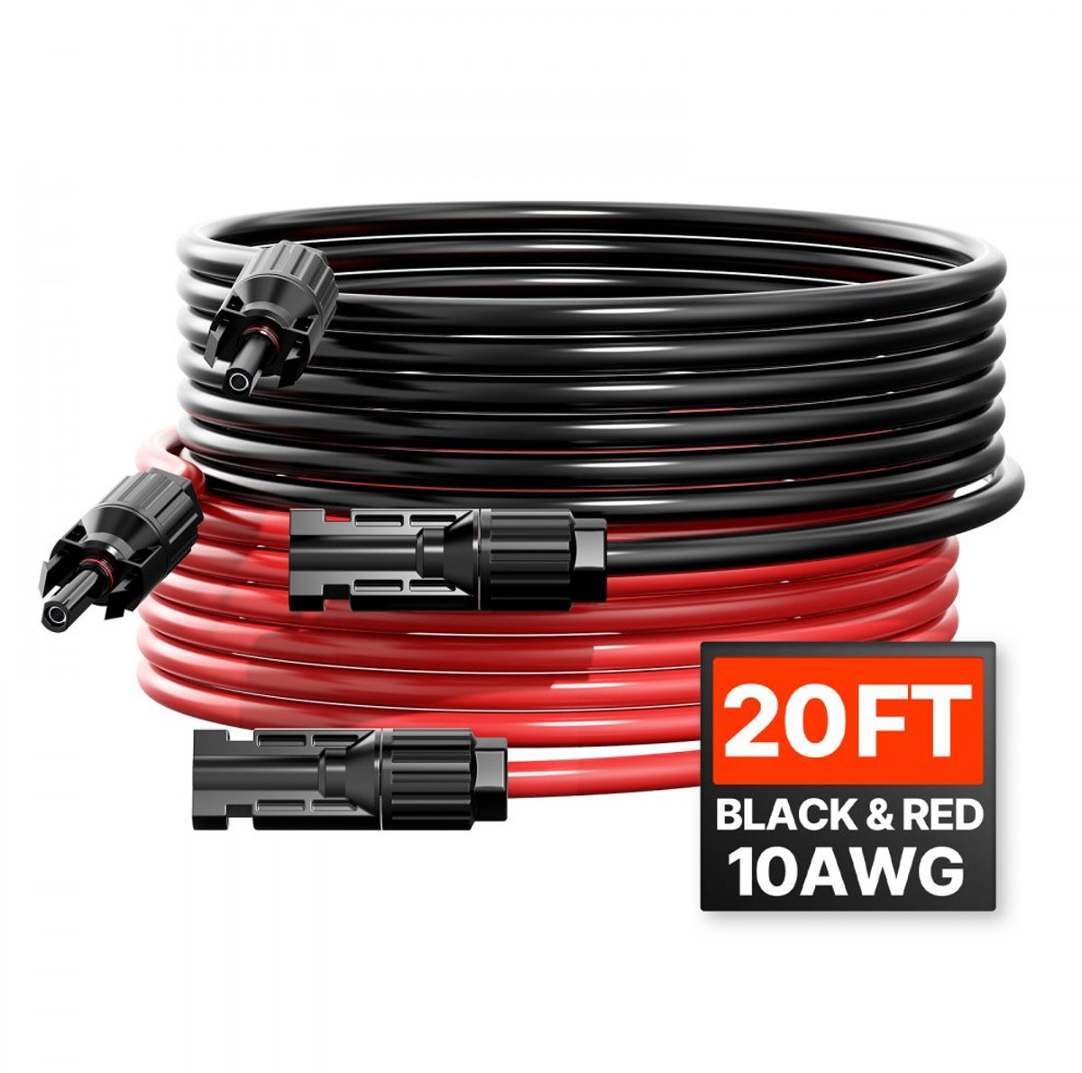 Zonnepaneel Solarkabel - Verlengkabel Set 2 Stuks - Lengte per kabel 6,1 m - Doorsnede 6 mm² (10 AWG) - Vrouwelijke/Mannelijke connectoren