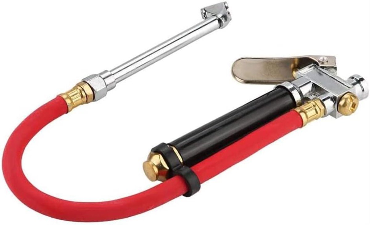 EGoods - Bandenpompmeter 120 PSI voor auto en fietsen met luchtslang - Bandenspanningsmeter met dual head - Heavy duty materiaal
