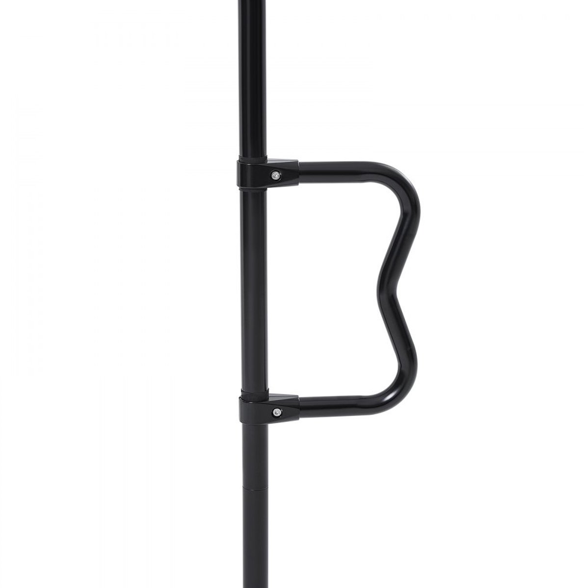 Vloer-tot-plafond Veiligheidspaal - Badkamerbeugel met Gebogen Antislip Handgreep - Verstelbaar 214–305 cm - Draagvermogen 136 kg - Voor Ouderen - Zwart