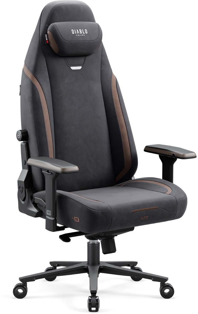 DIABLO CHAIRS - Gaming stoel X-EYE 2.0 - Bureaustoel verstelbaar - Normale maat - Sofl Black