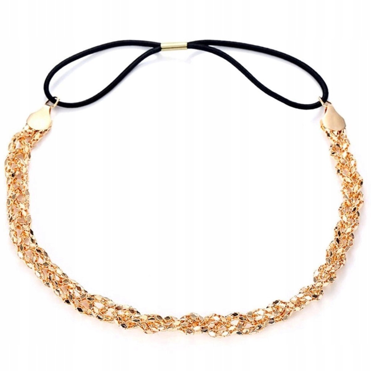Gouden Haarband Twist Elastiek - Stijlvolle Accessoire