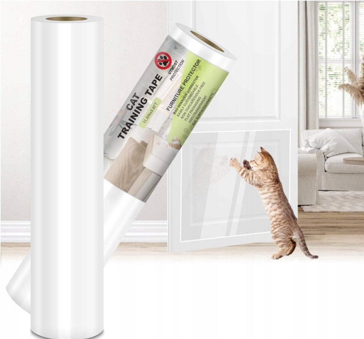 Krasbestendige deurhoes voor katten - 30x250 cm vinyl