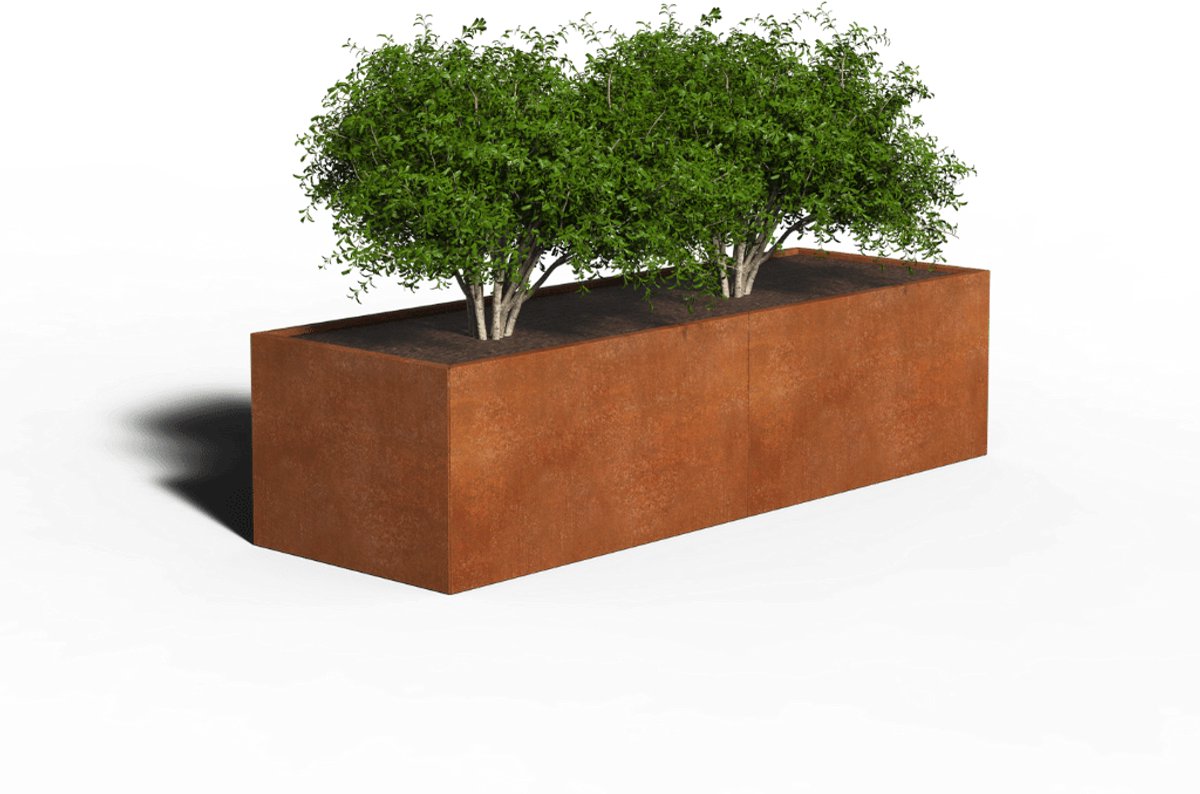 Cortenstaal Plantenbak Rechthoek | 240 x 80 x 40 | Zonder bodem