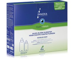INNOXA Hydravision - Alles-in-één Lenzenvloeistof set - 3x360 ml + 100 ml Reisformaat - Voor zachte lenzen - Voor gevoelige ogen - Voordeelverpakking