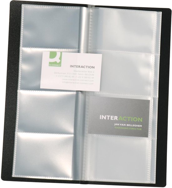 Q-CONNECT visitekaartenmap | Ft 11 x 26 cm | voor 160 kaarten | zwart