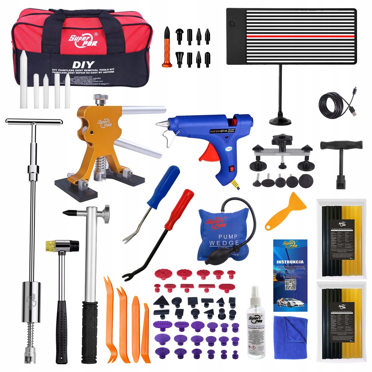 Professionele PDR-set voor het verwijderen van deuken met slagtrekker